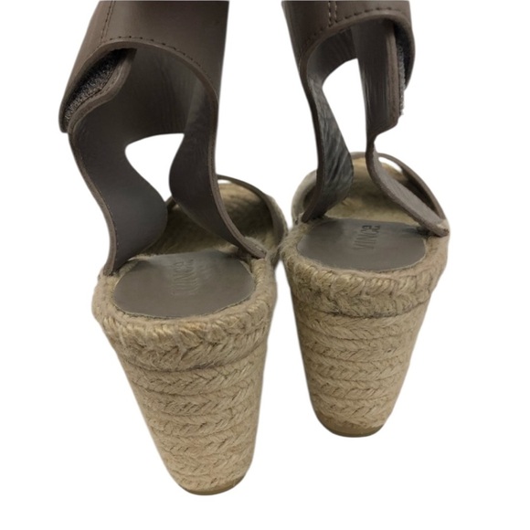 VINCE Sophie Leather Wedge Espadrille Sandals - Picture 9 of 15